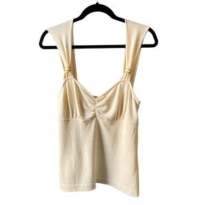 ST. JOHN Knit Cream Tank Shell Top M